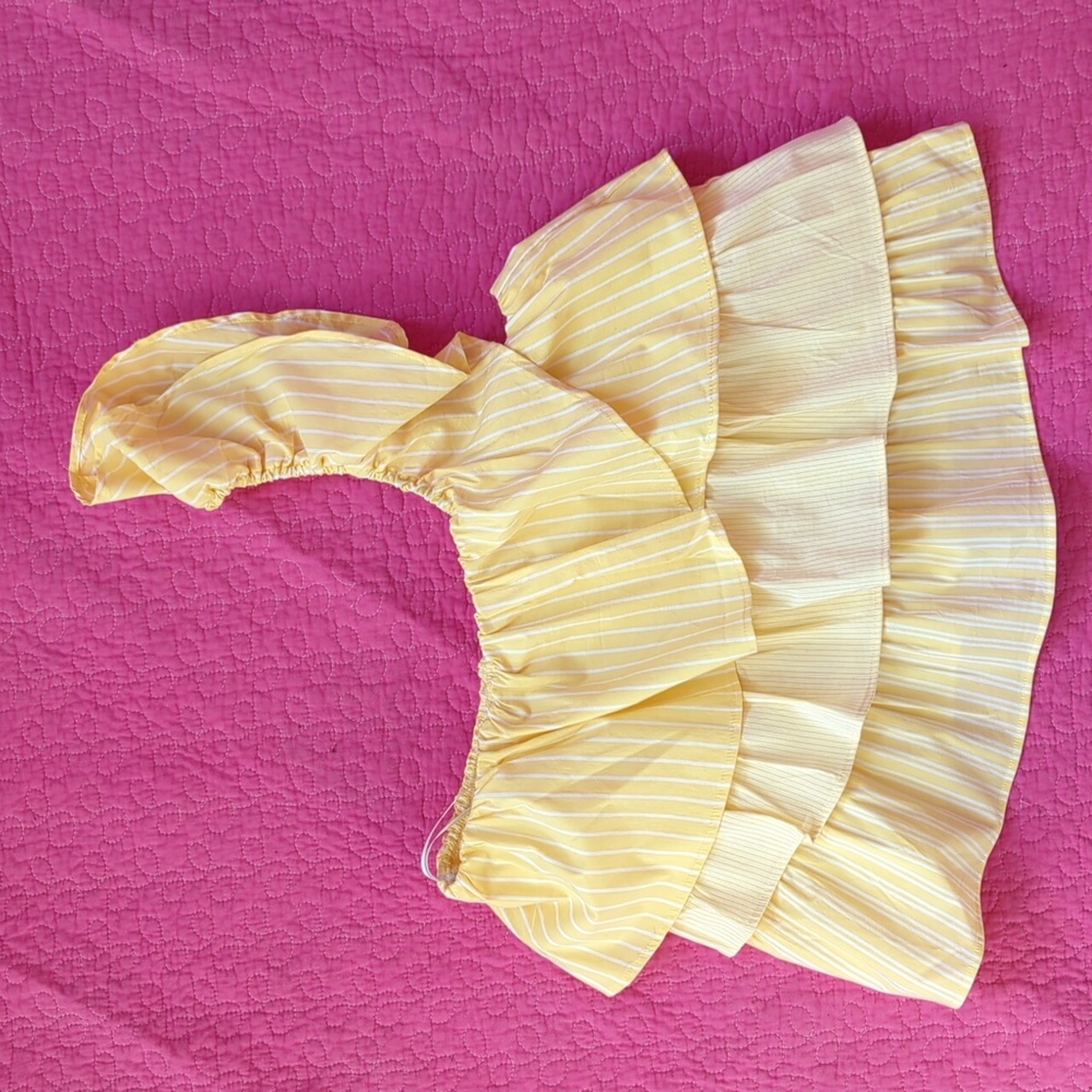 NWT Large Maeve by Anthropology Lemon Yellow Crop Top